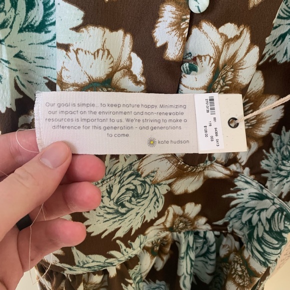 NWT Happy x Nature by Kate Hudson Puff Sleeve Floral Dress in Size XXS - Picture 4 of 16